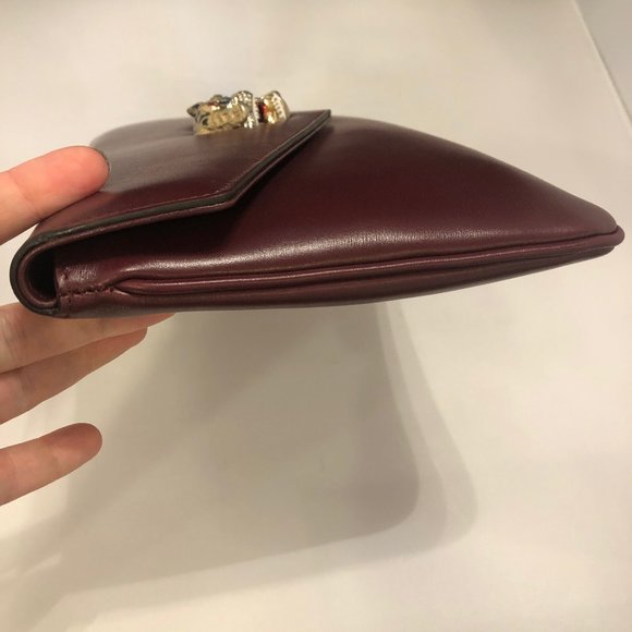 Gucci Rajah Leather Clutch in Burgundy - Picture 7 of 8